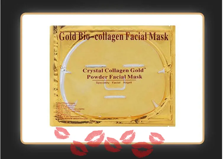 Masque Facial Gold Bio - Boue de collagène Masques en feuille de cristal doré Poudre de cristal hydratant Soins de la peau Beauté plus lisse