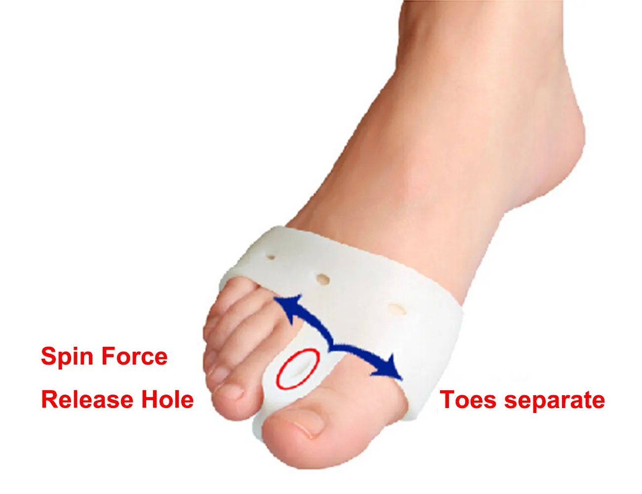 ELITZIA ETFT003 Foot Care Hallux Valgus Toe Separator Daglig användning Tåkorrigering