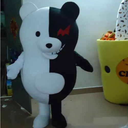 Il costume del partito di vendita calda del vestito operato dal costume della mascotte dell'orso bianco e nero divertente di vendita calda 2018 libera la nave
