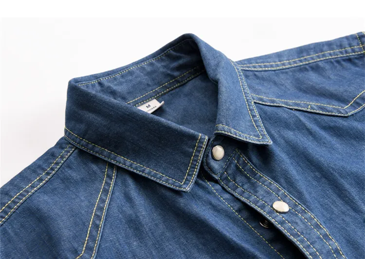 Men's Casual Pocket Shirts Denim Long Sleeve Shirts,Denim Shirt Jackets for  Men Slim Fit Retro Snap Button Down Casual Washed Work Shirt - Walmart.com