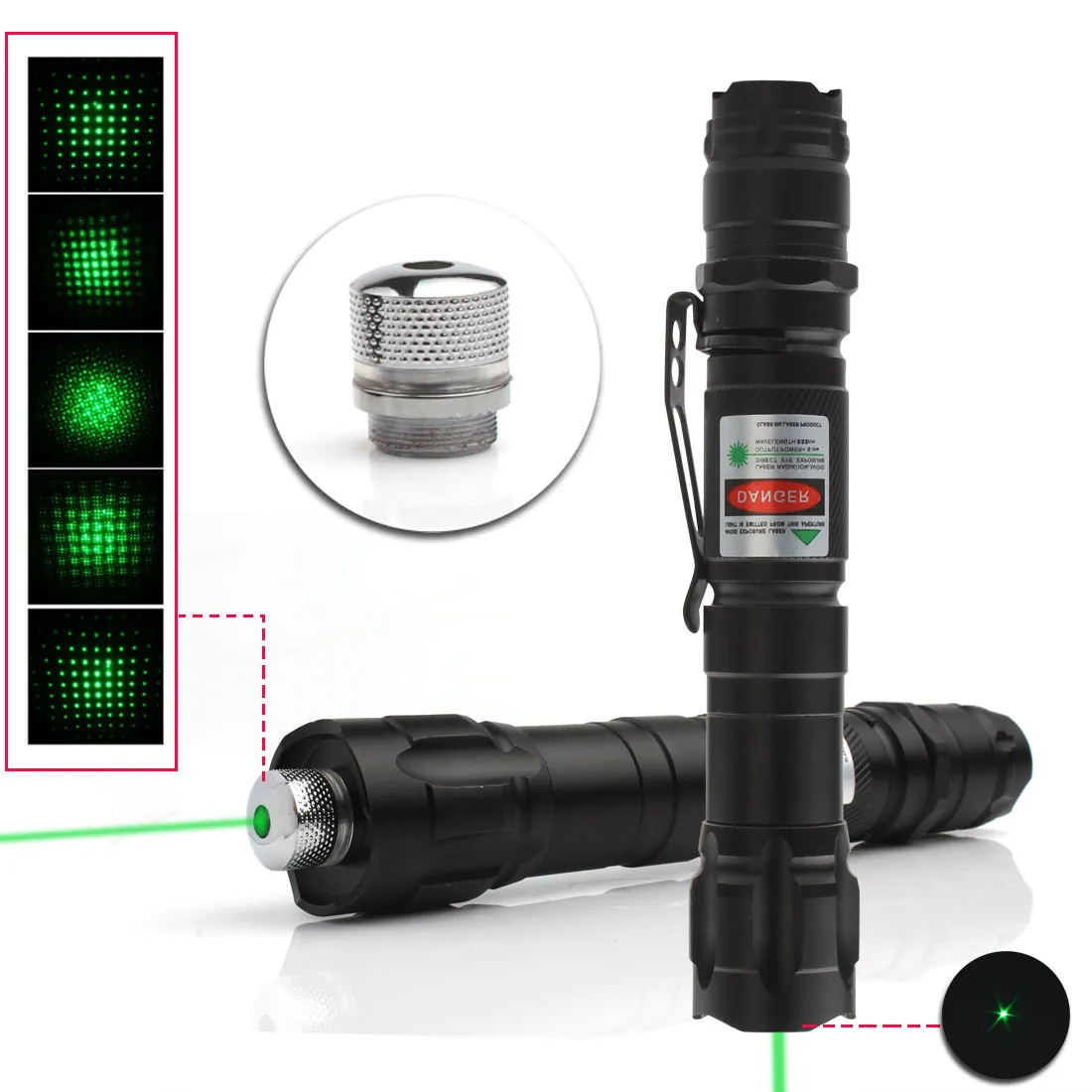 1 st 532nm tactische laser Grade groene wijzer sterke pen lasers zaklamp militaire krachtige clip twinkling ster laser pen gratis verzending