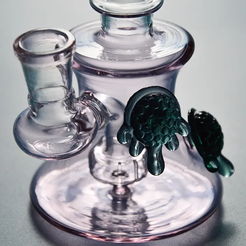 Heady Glass Bong Cookahs Mini DAB Буровые установки Стеклянные водопроводные трубы синие черные розовые водяные палочки для курения водяные бонги душа PERC 14 мм совместный бонг HD12