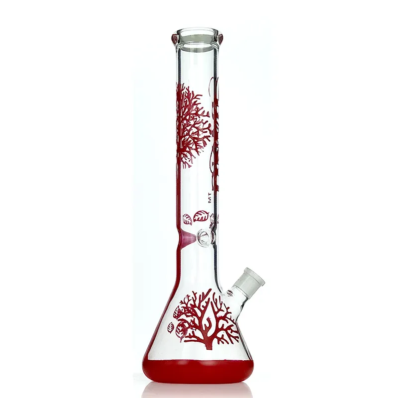 16" Beaker Bongs 5mm Thick Glass Water Pipe Ice Pinch Glass Bong with Downstem and Glass Bowl