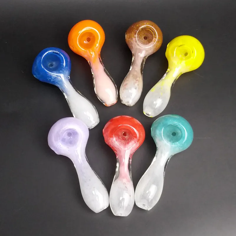 hand blown glass colorful spoon pipes smoking pipes concentrate hand pipes borosilicate glass pipe tobacco smoking glass bowls 3.5 Inch Glass Bowl Pipe for Smoking