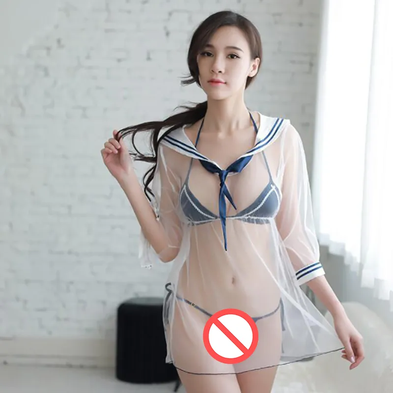 Women Sexy Transparent Lingerie Dress Rayon Gauze Cosplay Student Sailor  Suit Pajamas from Dhgate Sexy Set - price 19.07