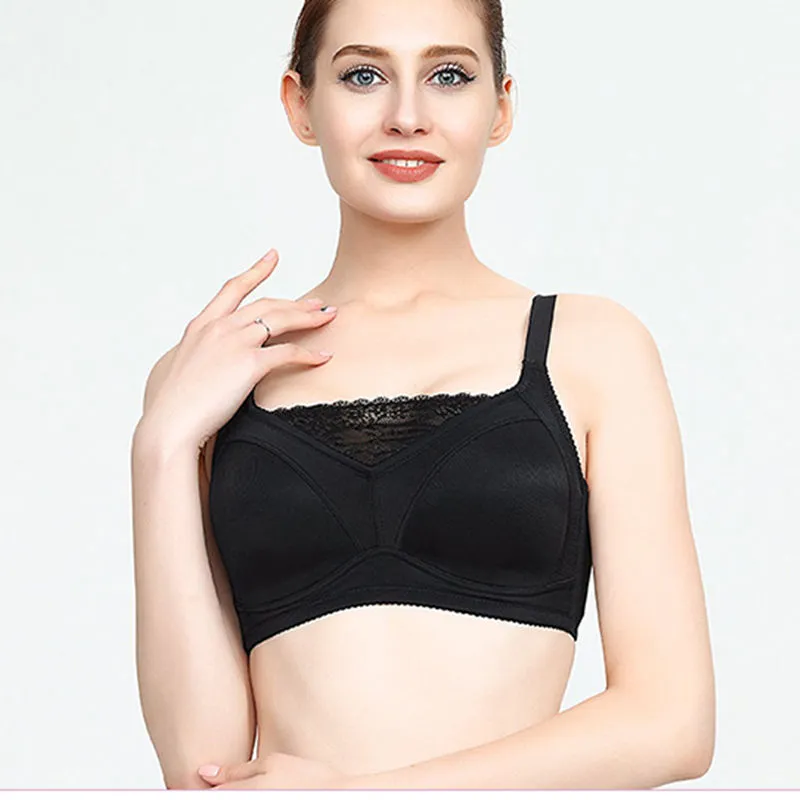 Silicone Breast Bra Cotton Mastectomy Bra 85C Gray Pocket Bra for