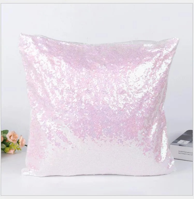 Kvadratisk kudde kudde Case Toss Pillowcase Hidden Zipper Closure 2018 sjöjungfru Sequin Pillowcase Kuddehölje Decor Sofa