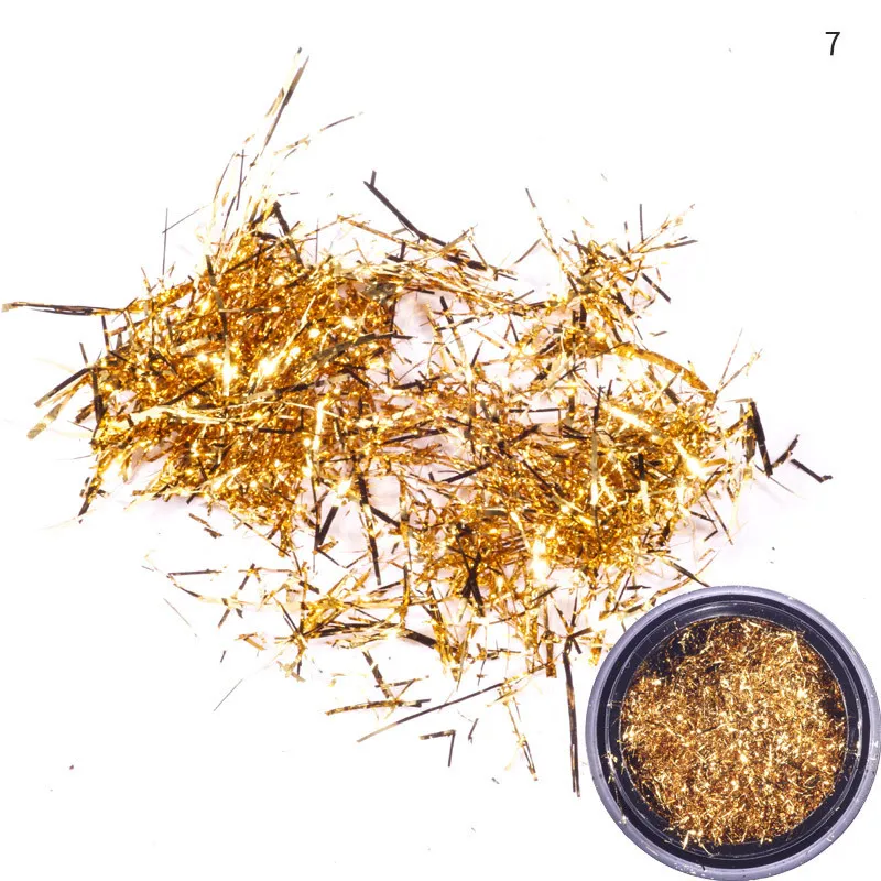 Nail Art Glitter Silk Stripes Lines Sequins Gold Silver Foil Nail Art Supplies Nail Makeup Maquillaje Flakes Decoration 