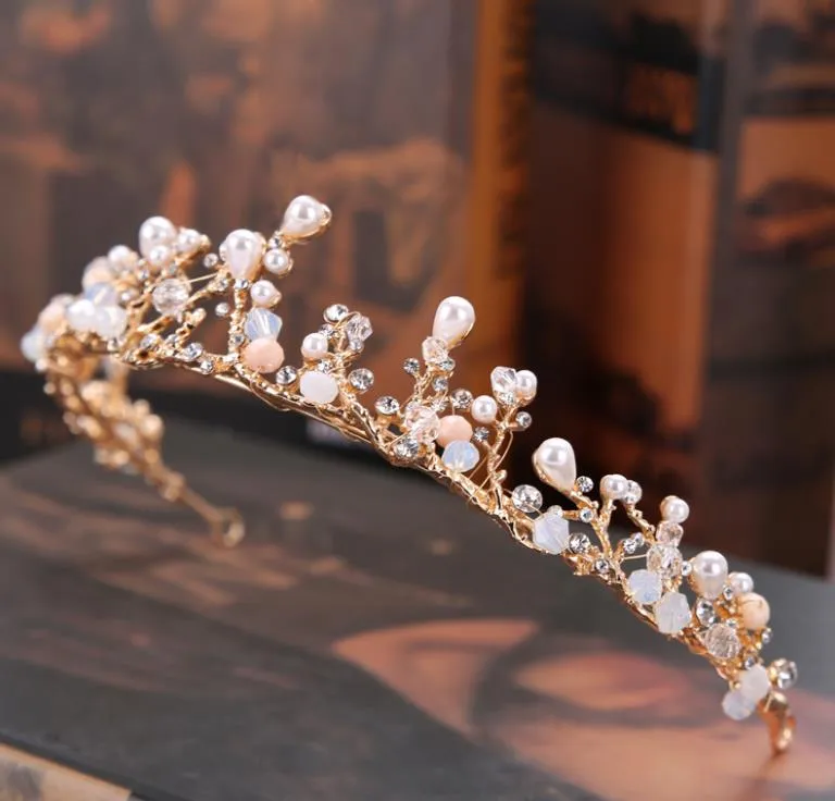 Ornements de tête de nouvelle mariée, perceuse à eau perlée, mariée couronne et accessoires de robe de mariée princesse royale