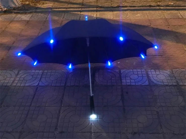 뜨거운 7 색상 변경 색 LED 빛나는 투명 우산 레인 어린이 여자 친구를위한 최고의 선물을위한 손전등