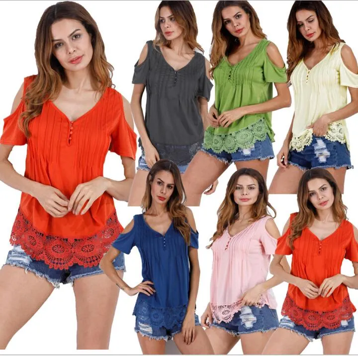 T-Shirt Women Summer Plus Size Shirts Fashion Tops Short Sleeve Blouse Loose Casual Tees European America Sexy Blusas Women Clothing 3727
