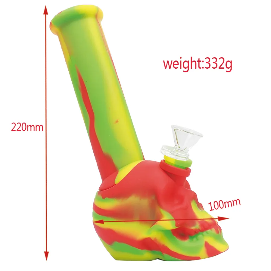 Coole Rauchwasserpfeifen Silikon-Bong-Rohr Shisha-Dab-Rigs hitzebeständige Verwendung für Tabak-Trockenkräuter