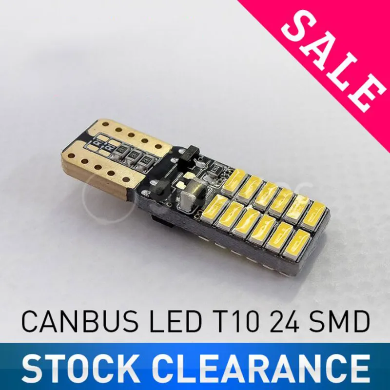 Süper Parlak LED T10 Canbus Hiçbir Hata 24 SMD 4014 Araba Işık 12 V W5W Oto COB Gümrükleme Ampul Kapı GlowTec