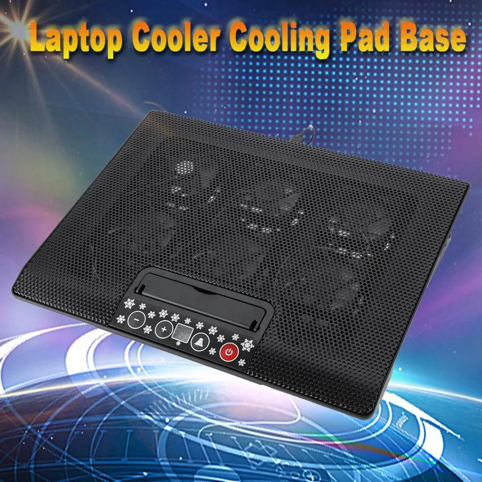 Universal Under 17inch Laptop Notebook Cooler Cooling Pad Base USB Fans Adjustable Angle Mounts with Holder Stand 