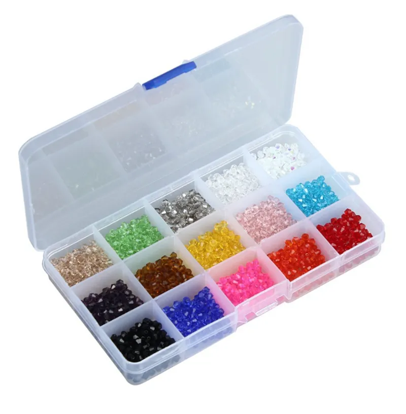 15 Slots Plastic Storage Box 15 Compartment Storage Boxes Adjustable Jewelry Necklace Craft Case Holder Organizer