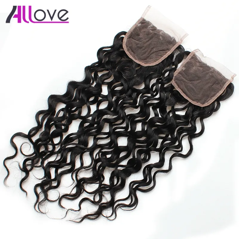 10A cheveux brésiliens paquets de cheveux humains avec fermeture vague d'eau 4 paquets avec fermeture Extensions de cheveux humains humides et ondulés en gros2472646