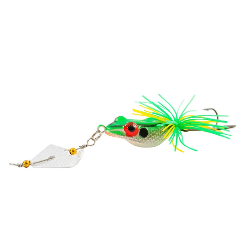Floating Swmming Artificial Rubber Ray Frog Lure 14cm 11g Topwater Fishing water surface bass spinner bait8880337