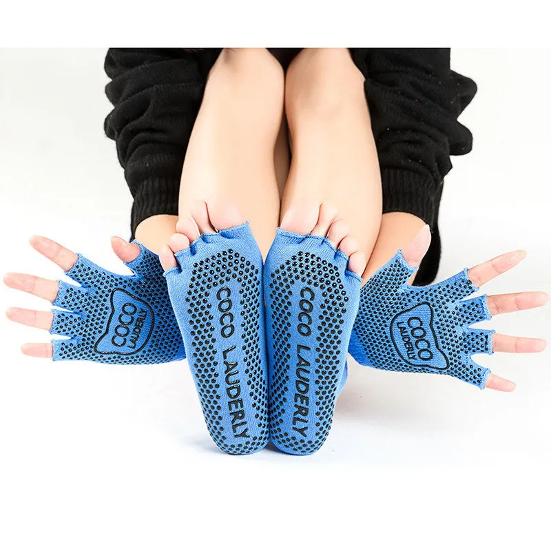 yoga socks and gloves set women Girls pilates socks Massage Five Toe fitness crossfit sport socks