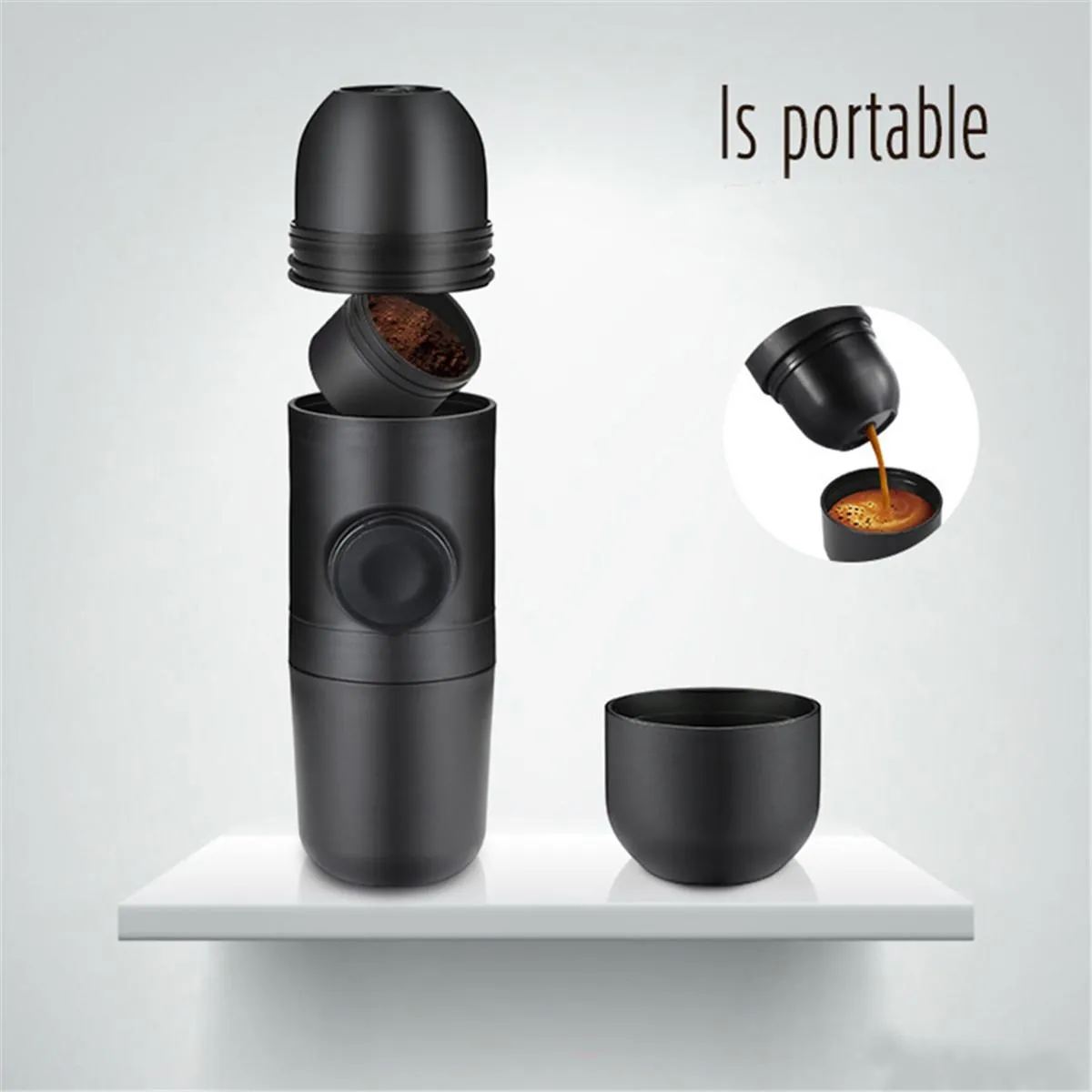 MiniPresso Creative Manual Mini Portable Espresso Coffee Machine Manual Coffee Maker Handtryck Portable Espresso Machine KKA102831171