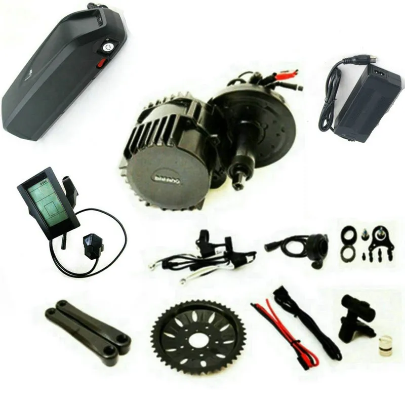 Bafang 8fun BBSHD MID Drive Kit Motor, 48 V 1000W DIY Trike Ebike Kits zusätzliche Anschlüsse für Zahnradsensorlicht mit Hagelgatterie