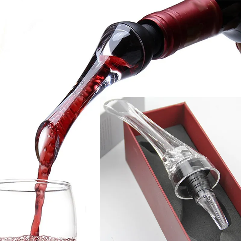 Vinhällare Aerator Rödvin Aeration Pourner Mini Magic Red Wine Bottle Decanter Acrylic Filter Verktyg med Retail Box DHL Gratis WX9-245