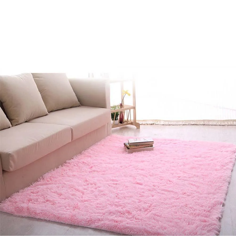 New Fluffy Rug Anti-Skiding Shaggy Area Rug Dining Room Carpet Floor Mat Pink shaggy rugs shag rugs A609 PML