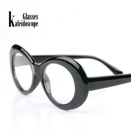 Kaléidoscope Lunettes Femmes Clout Lunettes Hommes Kurt Cobain Lunettes Vintage Ovale Lunettes De Soleil Transparent Rose Lentilles Lunettes