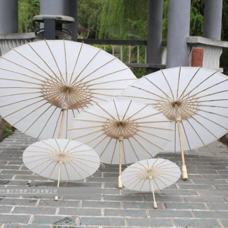 Parasole ślubne parasole z białego papieru chiński mini parasol rzemieślniczy 4 średnica: 20,30,40,60cm parasole ślubne