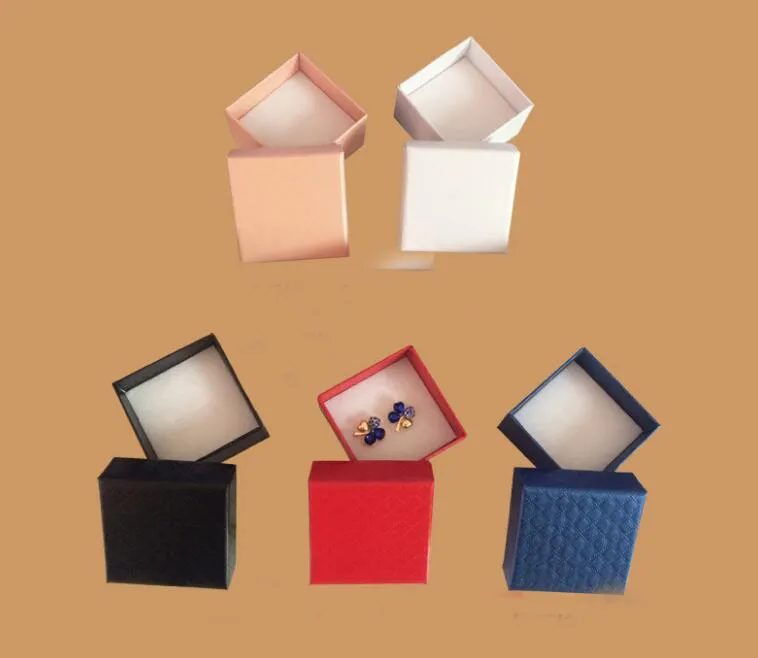 5*5*3cm Jewelry Display Box Multi Colors BlackSponge Diamond Patternn Paper Ring /Earrings Box Packaging Gift Box GA56