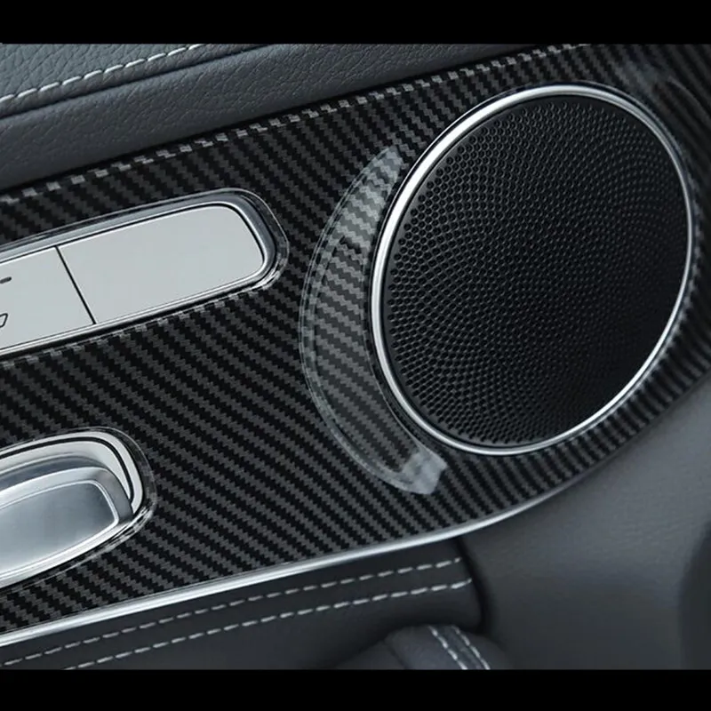 Carbon Faser Stil Auto Tür Panel Abdeckung Trim 4 stücke Für Mercedes Benz  GLC X253 2016-18 ABS Auto innen Geändert