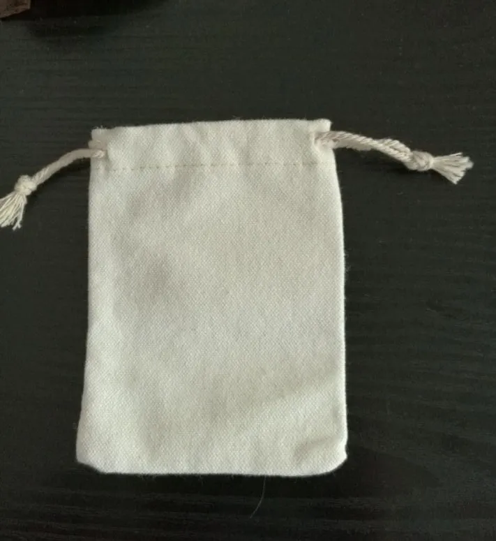 Bolsa de cordão de jóias de algodão de lona 8x10 cm (3 "x 4") pacote de 50 doces para festas Saco de presentes de maquiagem