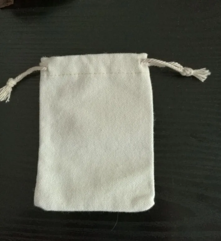 Pochette à cordon de serrage pour bijoux en toile de coton, paquet de 50 sacs cadeaux de maquillage pour bonbons de fête, 8x10cm (3 "x 4")