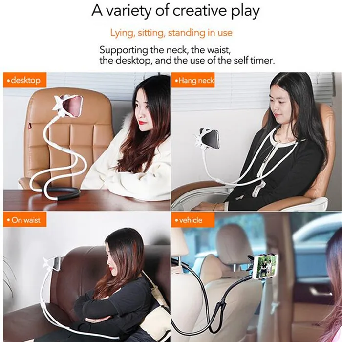 S8 S9 Plus iPhone X 7 8 Plus 용 New Neck Neck Closphone Holder Slacker 휴대폰 브래킷 Handfree 스마트 폰 마운트 행거