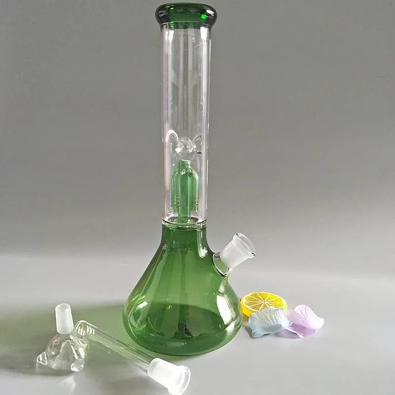 High quality green glass hookah with 1 filter 12 5 inch gb305