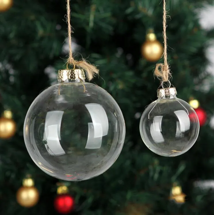Ornamenti di palline di Natale Palline di vetro di Natale Decorazione 80mm Palline di Natale Palline di vetro trasparente 3 "/ 80mm Ornamenti di Natale