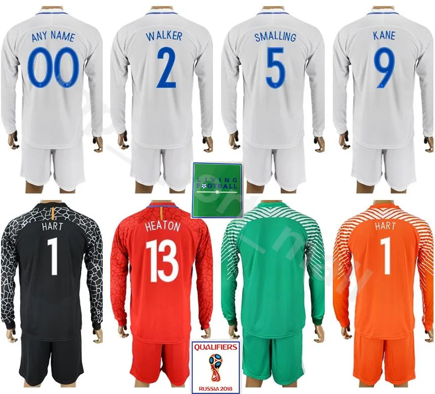 England No13 HEATON Green Goalkeeper 2018 FIFA World Cup Long Sleeve Soccer Jersey