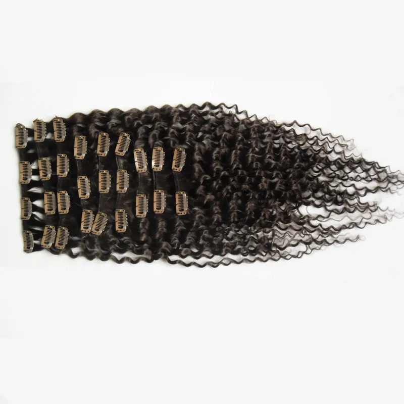 Pince bouclée crépue de cheveux humains brésiliens dans les Extensions de cheveux 9 pièces et 100 g/ensemble pince à cheveux Remy dans les Extensions