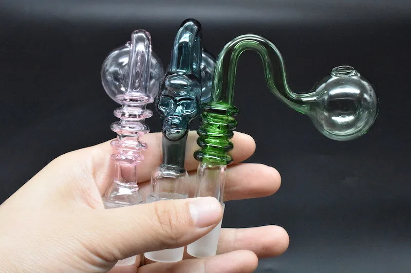 Grand pas cher coloré Pyrex brûleur à mazout en verre 14mm 18mm pipe en verre mâle Femme pipe de brûleur à huile