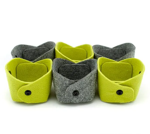 Felt Desk Organizer Grey Felt Storage Box DIY Snap Button Felt Bins