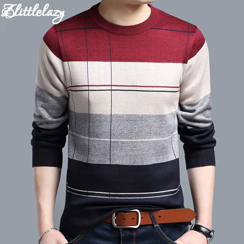 2018 brand social cotton thin men's pullover sweaters casual crocheted striped knitted sweater men masculino jersey clothes 5066