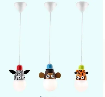Enfant réel enfant plafonnier lampe dessin animé animal variateur lampe à LED enfant mâle fille chambre lampes