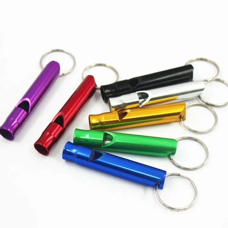 Metal Aluminium Alloy Whistle keychain Wear Resistant Whistle For Outdoor Hiking Camping Gadgets Tools Easy To Carry Pocket