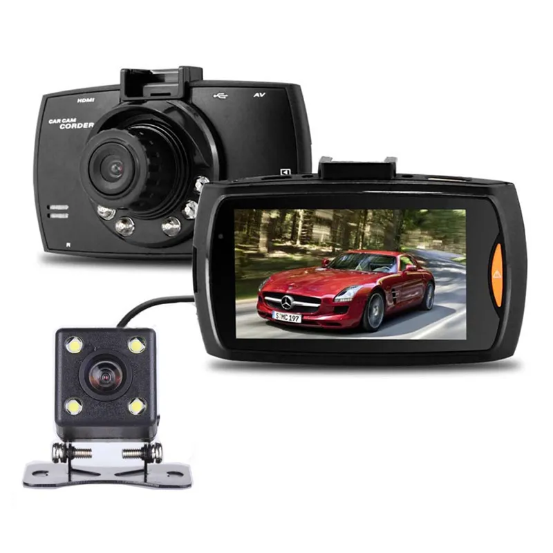 2CH Auto Dashcam Digitale videorecorder Auto DVR 2 7 Scherm voorkant 140 ° Achter 100 ° breed uitzichthoek FHD 1080P Night Vision2133