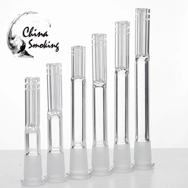 6 silahlı sigara konnektörü ile cam downstem 14mm kadın 18mm erkek 14f-18m tüp su borusu için buzlu eklem açılır