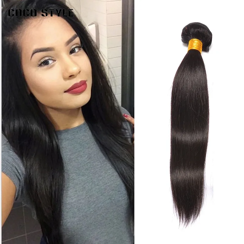 8A Indian Straight Virgin Hair Weave 1 Bundle 8-28inch Unprocessed Remy 100% Human Hair Weaving Extensions Natural Black 1B Wholesale