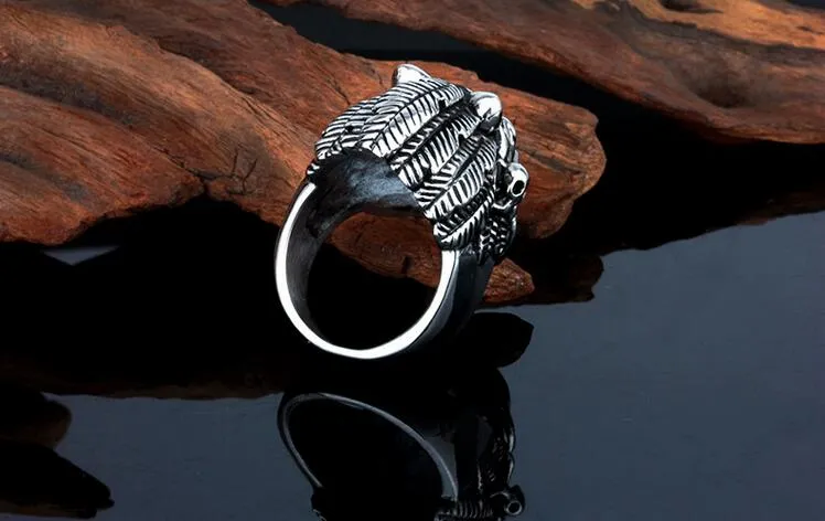 Stainless Steel Lion Head Rings For Men Allergy Free Punk Rock Jewelry Non-Mainstream Cool Mens Biker Rings Party Accessory