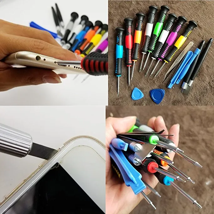 16 in 1 Opening Pry Tools Disassembly phone Repair Kit Versatile Screwdriver Set For iPhone 4 5 6 HTC Samsung Nokia smartphone opp packaging