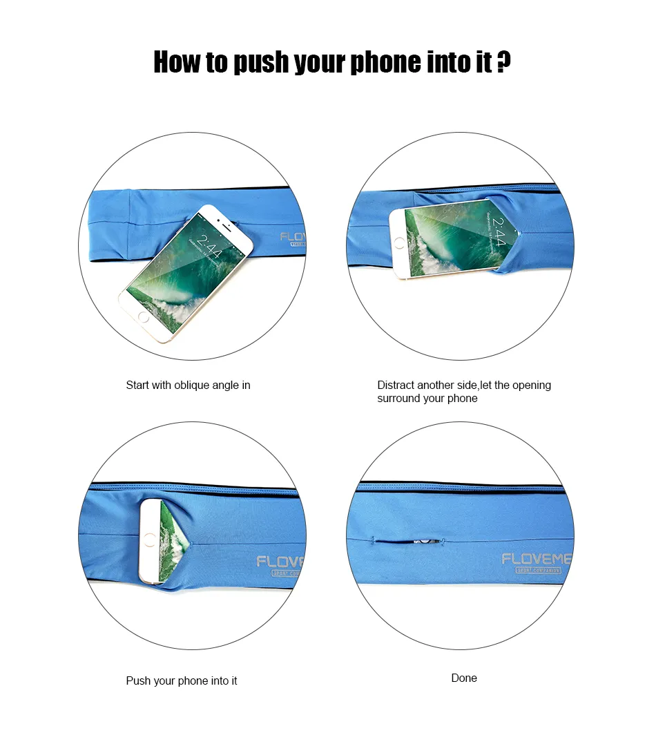 5.5'' Universal Waterproof Running Phone Belt Bag Pouch For iPhone 8 8 Plus 7 6s Plus 5 5s SE Sport Waist Running Cases