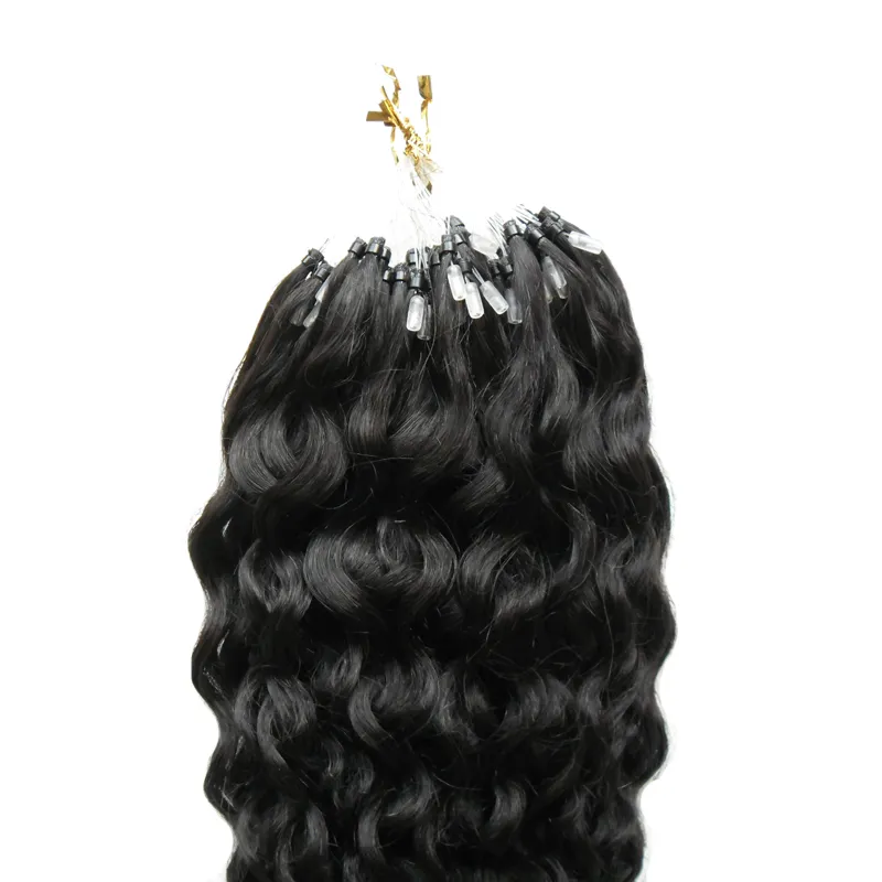 Brasilianer Deep Wave Micro Loop menschliches Haarverlängerungen 100G 1GS 100S Remy Micro Perlen Haarverlängerungen Mikroverbindung menschliches Haar Extensio2359281