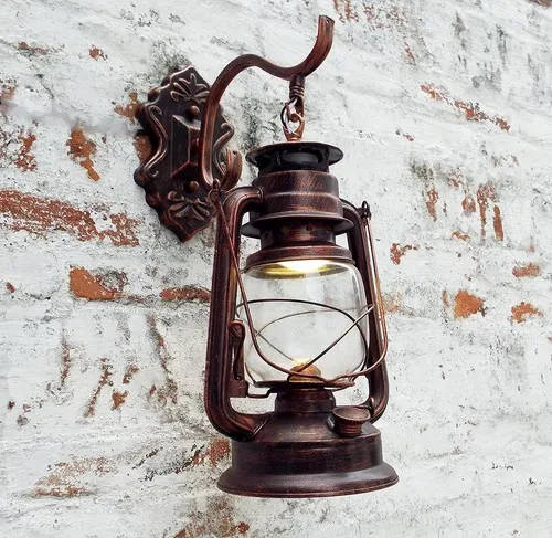 Kerosene Lamp Wall lamp wrought iron retro creative bedroom dining room aisle balcony living room garden lamp